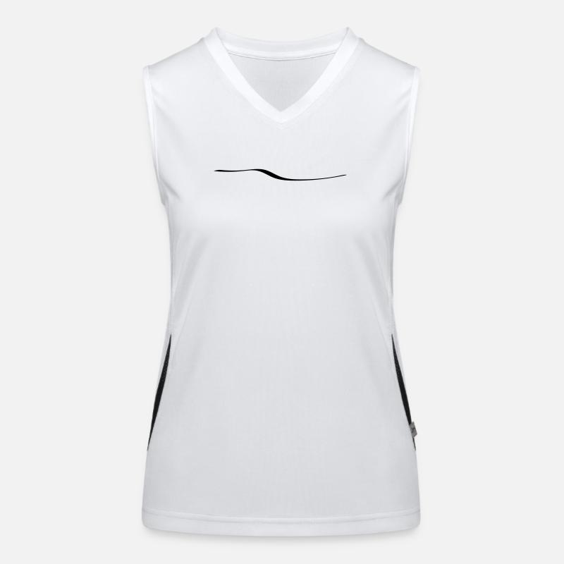 thin stroke swing curve underline line Women's Functional Contrast Tank Top