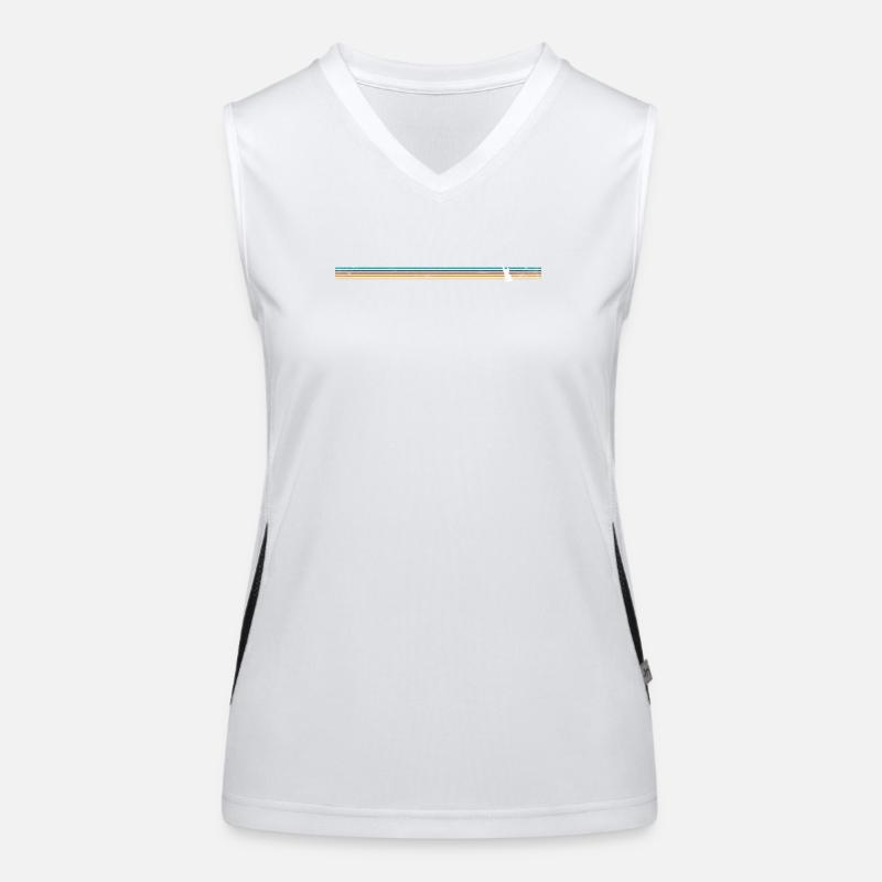 Striped Rabbit Silhouette Women's Functional Contrast Tank Top
