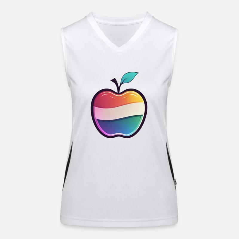 Apfel Funktionelles Kontrast-Tank Top für Frauen
