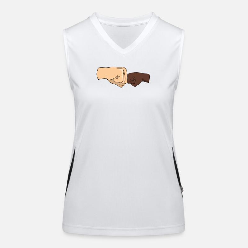 Fäuste in Freundschafts-Geste Funktionelles Kontrast-Tank Top für Frauen