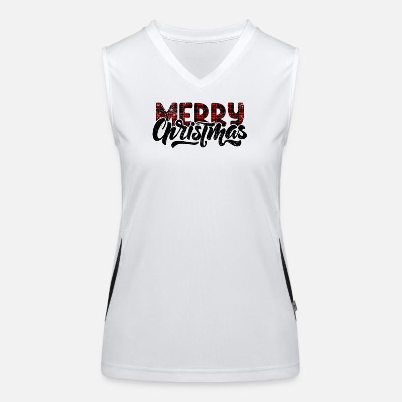 Plaid Glitch Typography Women's Functional Contrast Tank Top