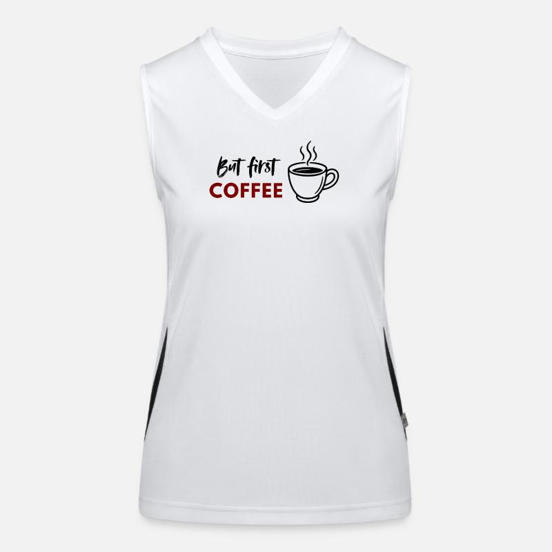 But First Coffee print Women's Functional Contrast Tank Top