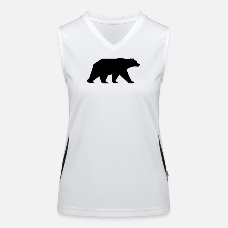 Bär Silhouette Symbol Funktionelles Kontrast-Tank Top für Frauen