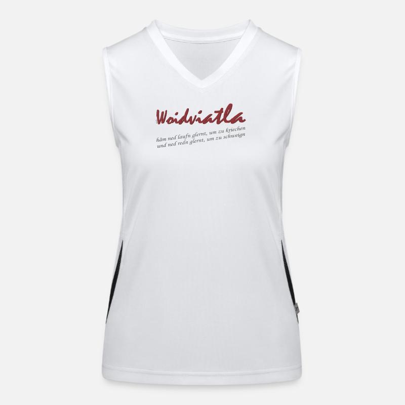 Woidviatla Script Logo Funktionelles Kontrast-Tank Top für Frauen
