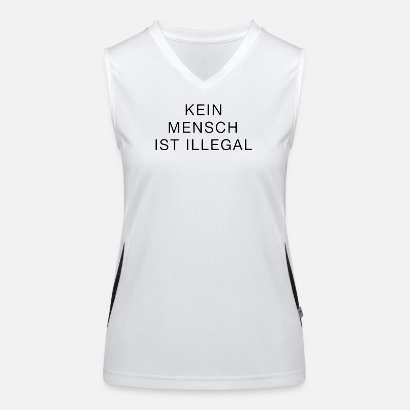No One Is Illegal Statement Clearly Strong Women's Functional Contrast Tank Top