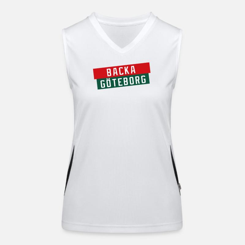 Backa Göteborg Diagonaltext Funktionelles Kontrast-Tank Top für Frauen