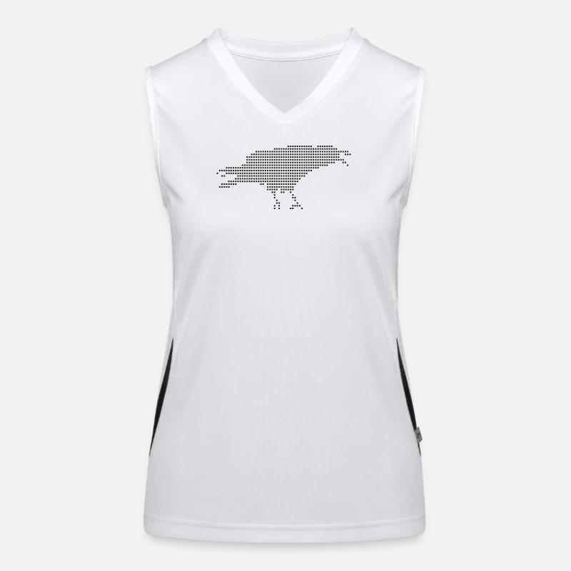 Raven Pixel Dot Silhouette Funktionelles Kontrast-Tank Top für Frauen