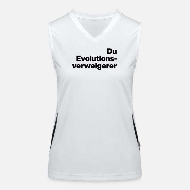 DU EVOLUTIONSVERWEIGERER. SARKASMUS, FRECH Funktionelles Kontrast-Tank Top für Frauen