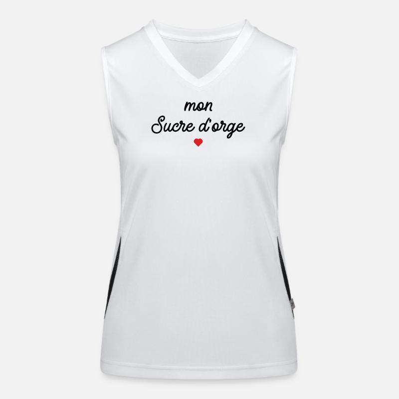 Mon Sucre d'Orge Script Cœur Rouge Débardeur respirant contrasté Femme