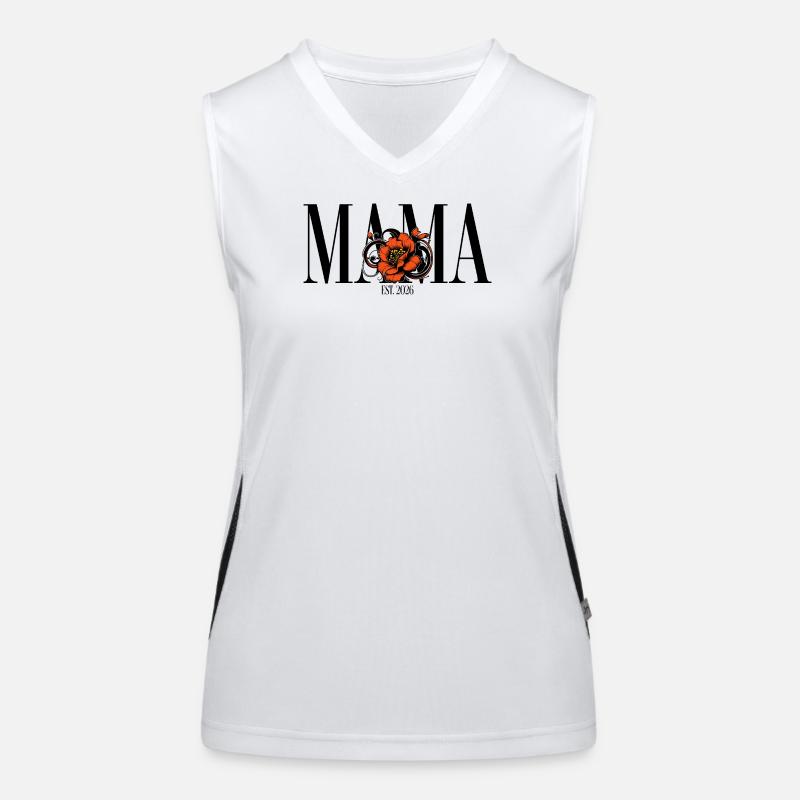 Mama – Vintage Blumen Design Geschenkidee Funktionelles Kontrast-Tank Top für Frauen