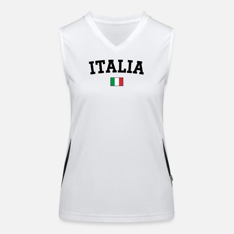 Italy Flag Design Black Women's Functional Contrast Tank Top