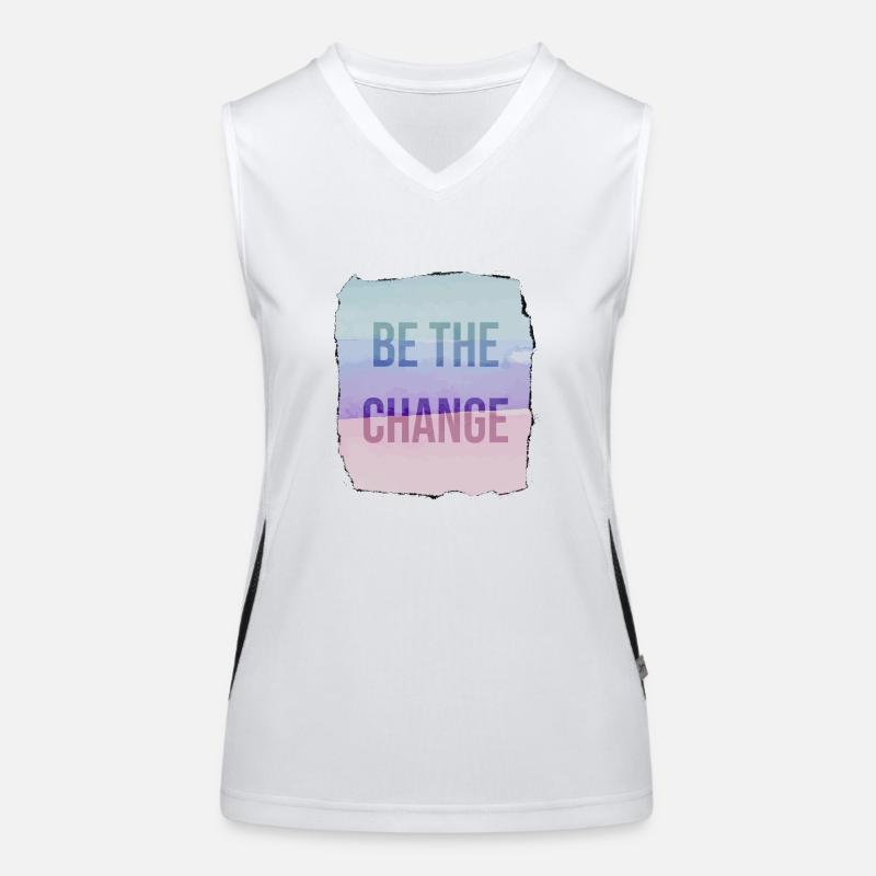 Be The Change - Women's Functional Contrast Tank Top - white/black