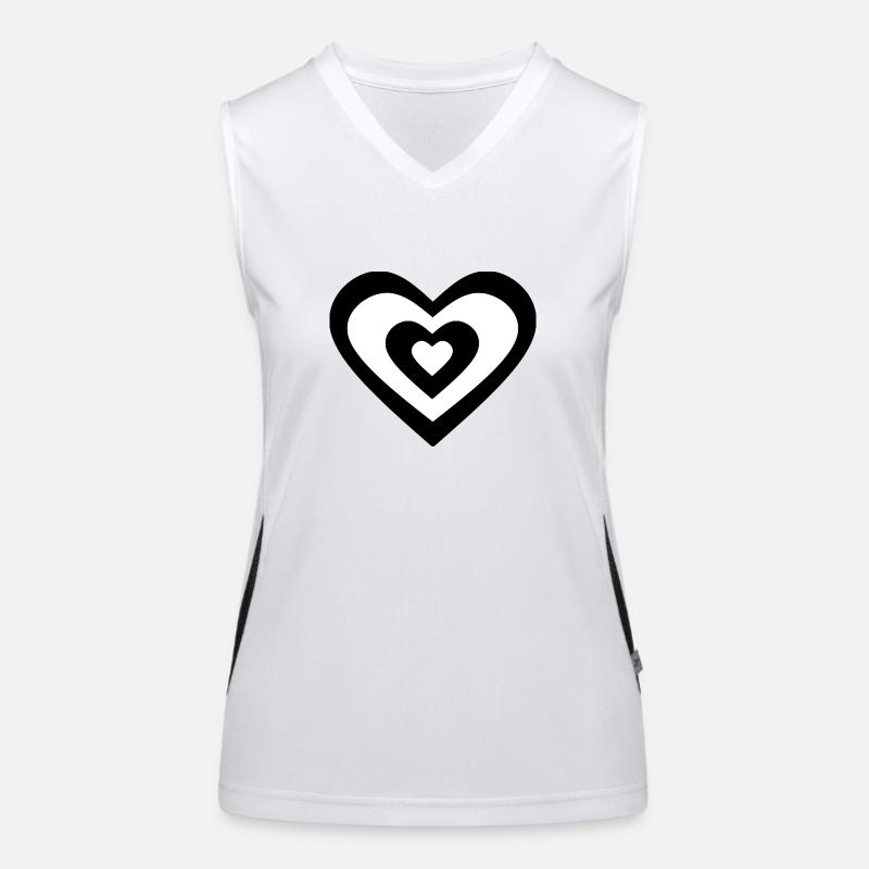 Pixel Heart Black Heart Gift Women's Functional Contrast Tank Top