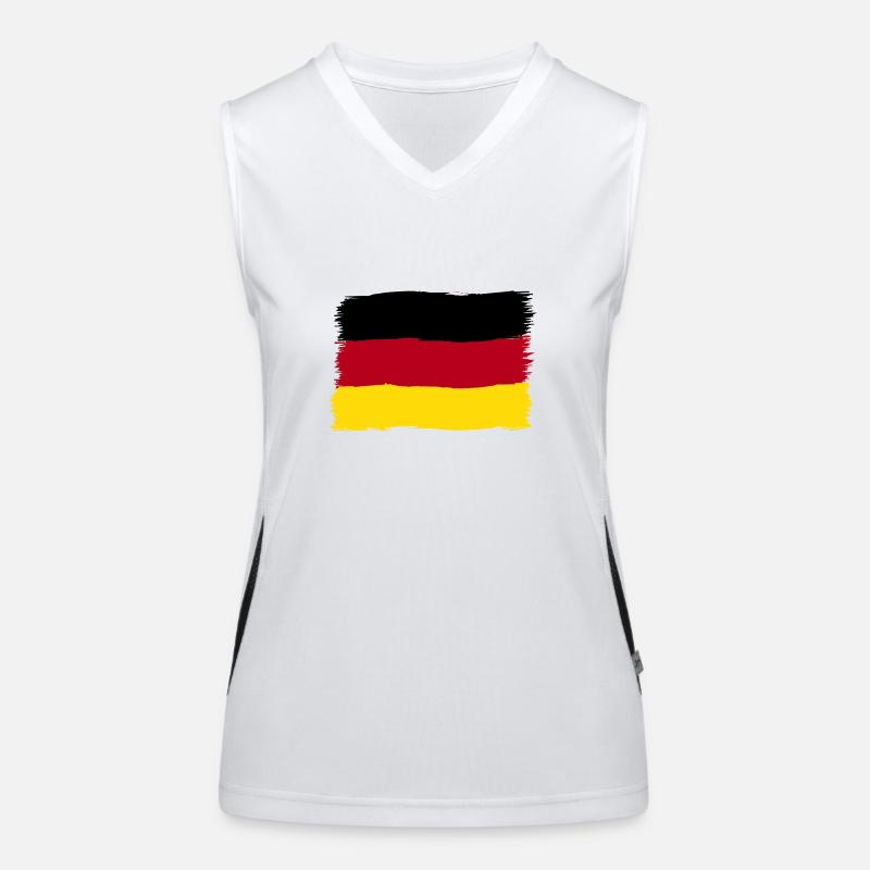 Germany colors black red gold Women's Functional Contrast Tank Top