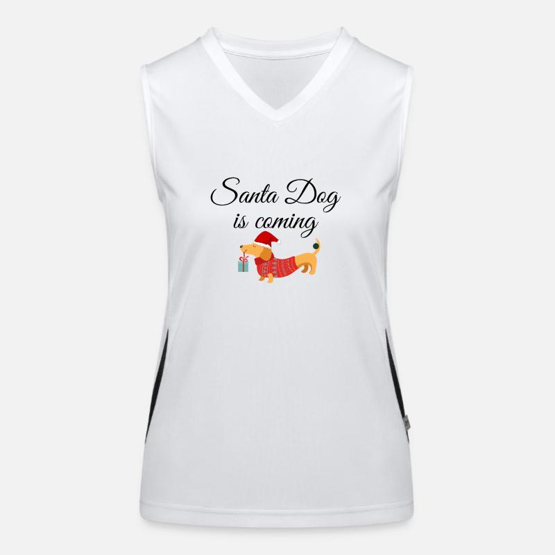 Santa Dog Funktionelles Kontrast-Tank Top für Frauen