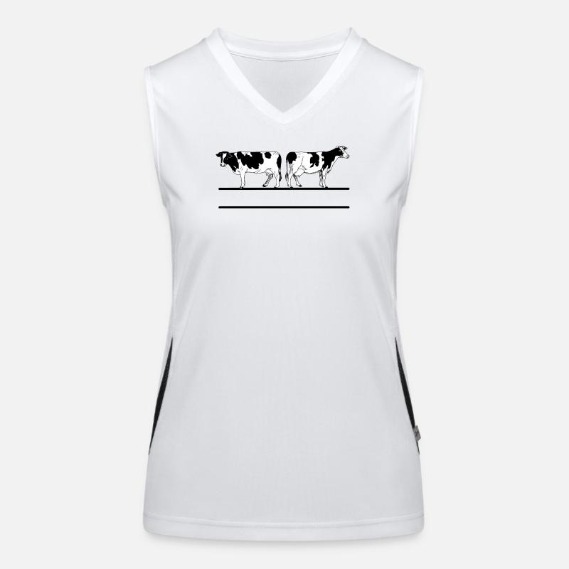 Monogramme de vaches blanches noires Débardeur respirant contrasté Femme