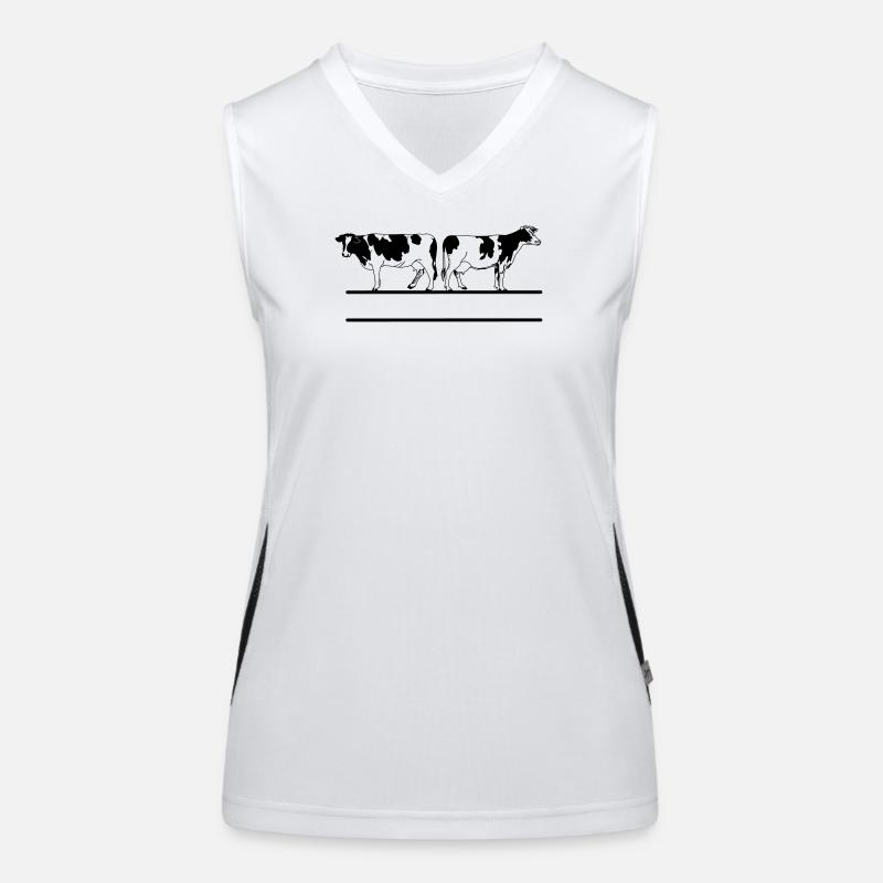 Cow monogram transparent Women's Functional Contrast Tank Top