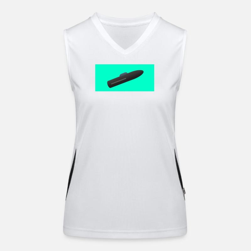 Minimalistische U-Boot-Silhouette Funktionelles Kontrast-Tank Top für Frauen