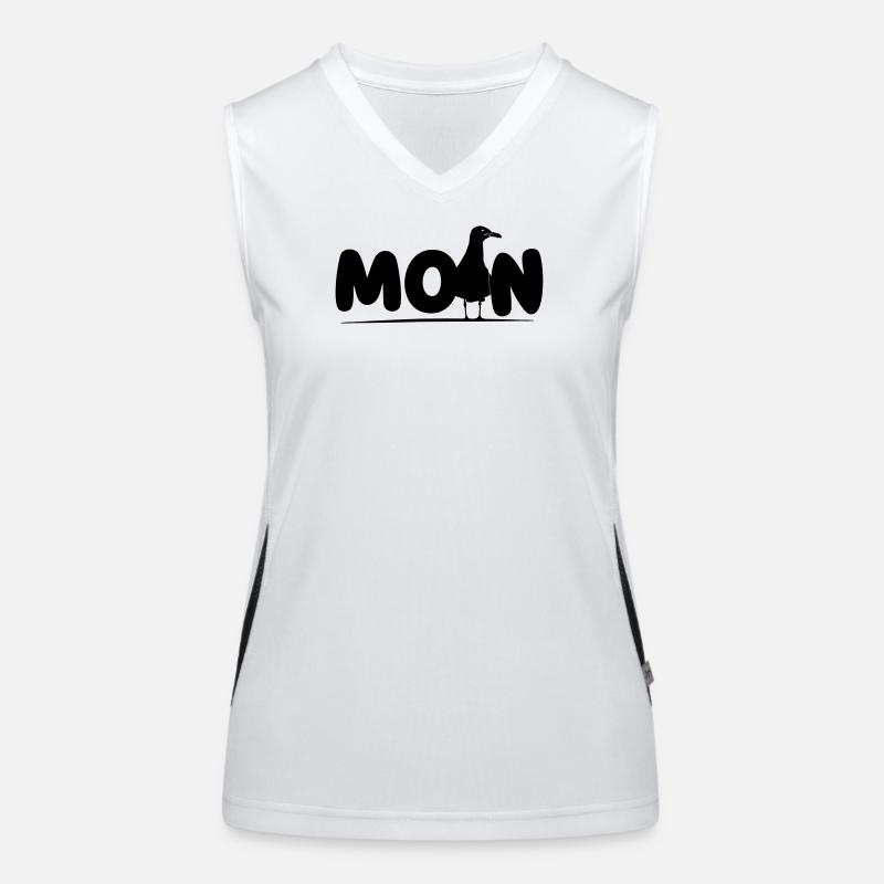 Moin mit Möwe Funktionelles Kontrast-Tank Top für Frauen