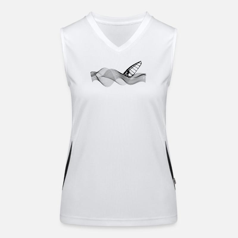 Windsurfer on wave structure Women's Functional Contrast Tank Top