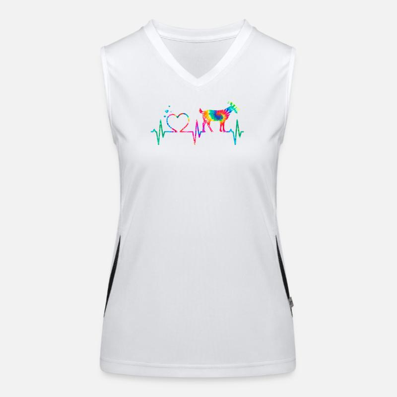 Rainbow Heart Goat  Women's Functional Contrast Tank Top
