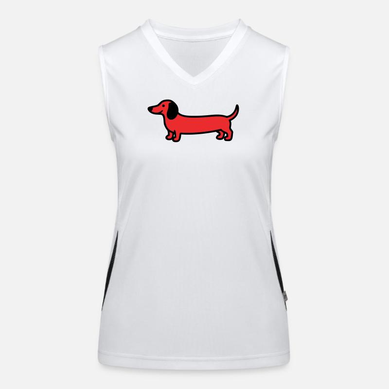 Hunting Dog Dachshund Profile Vector Women's Functional Contrast Tank Top
