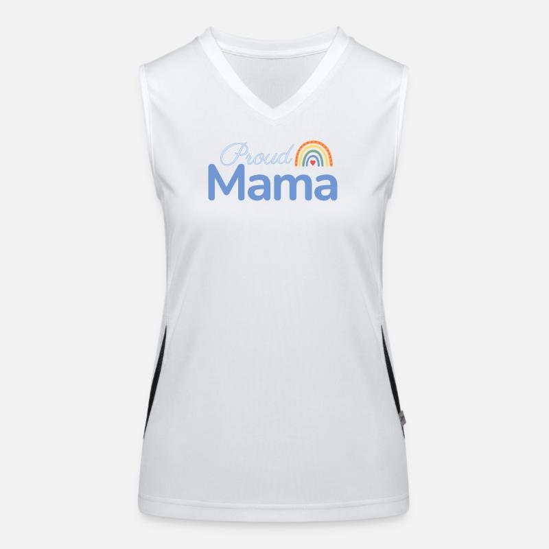 Proud Mama Regenbogen Funktionelles Kontrast-Tank Top für Frauen