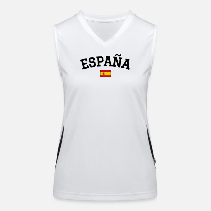 Drapeau espagnol Noir Débardeur respirant contrasté Femme