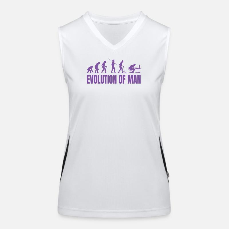 Programmer Computer Freak Evolution Retro Women's Functional Contrast Tank Top