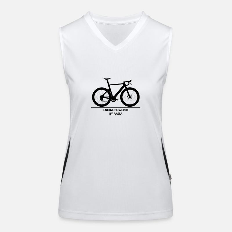 Engine Powered by Pasta – Chemise de cyclisme Débardeur respirant contrasté Femme