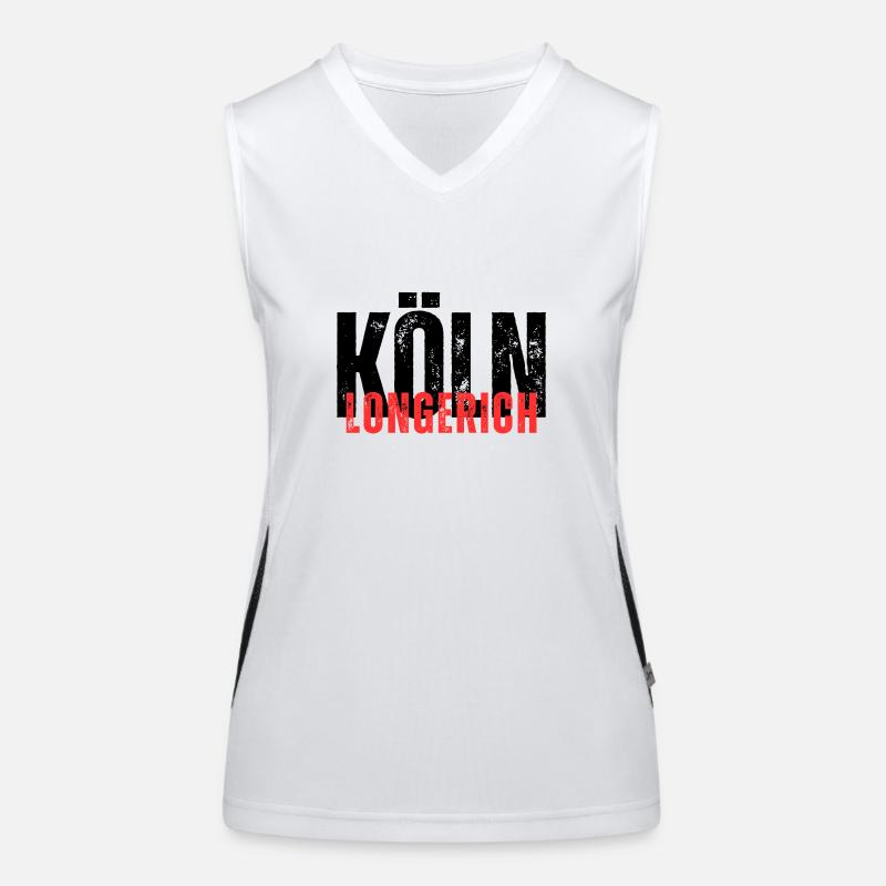 Longerich schwarz rot Funktionelles Kontrast-Tank Top für Frauen