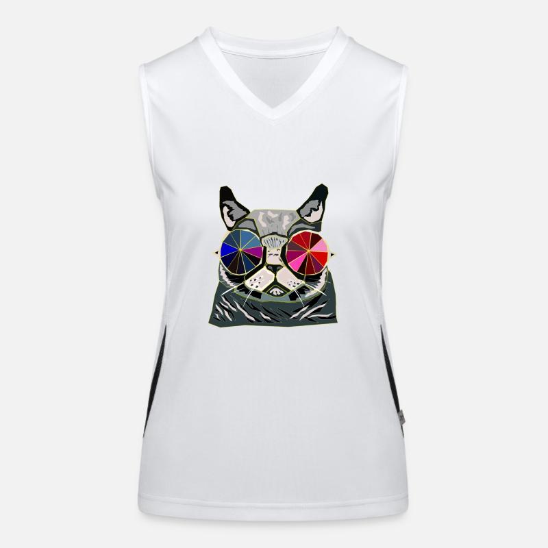 Coole Katze Geschenkidee Funktionelles Kontrast-Tank Top für Frauen