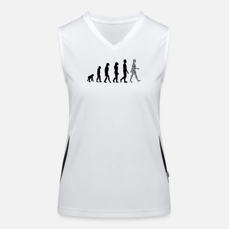 Evolution QR code - Humor health pass Women's Functional Contrast Tank Top