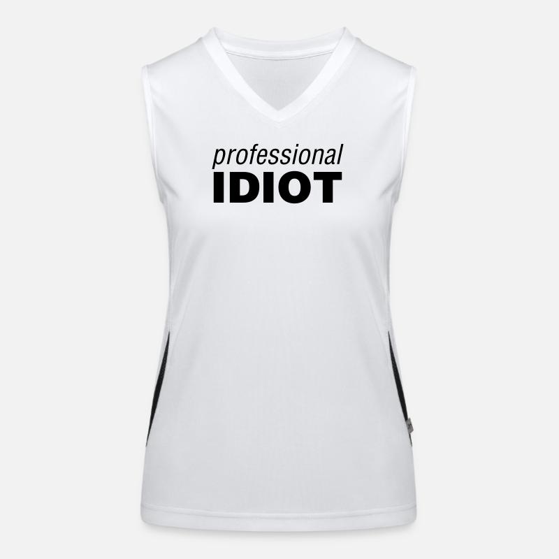 Professional Idiot - Women's Functional Contrast Tank Top - white/black