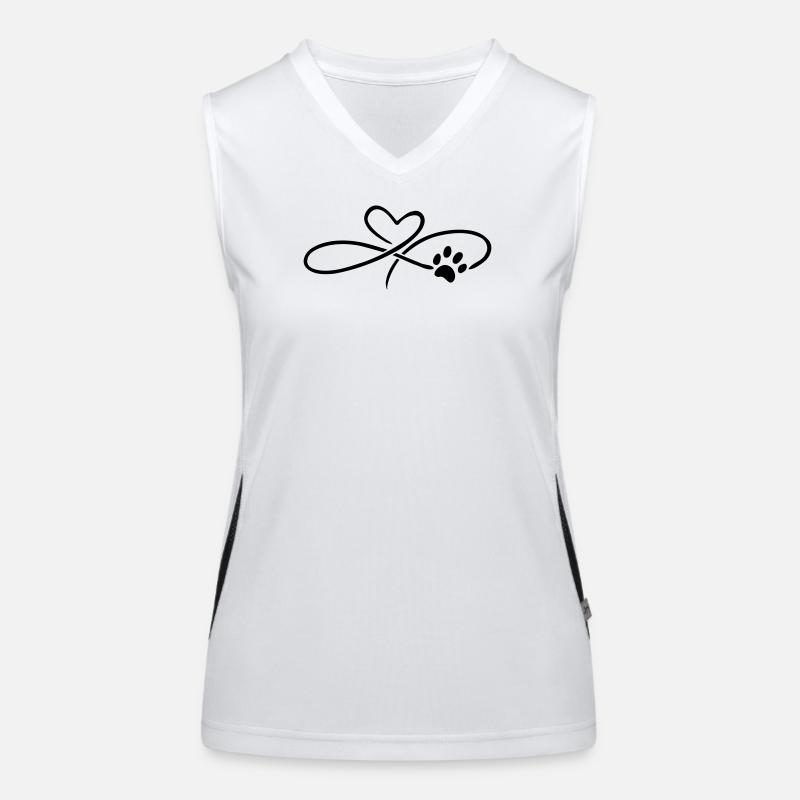 Infinity Herz mit Pfote Hund Katze Funktionelles Kontrast-Tank Top für Frauen