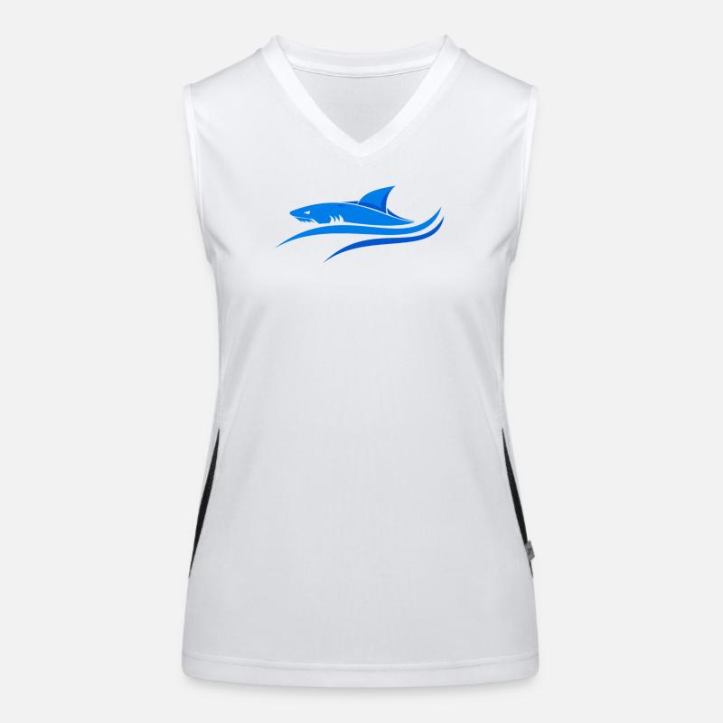 Requin bleu Débardeur respirant contrasté Femme