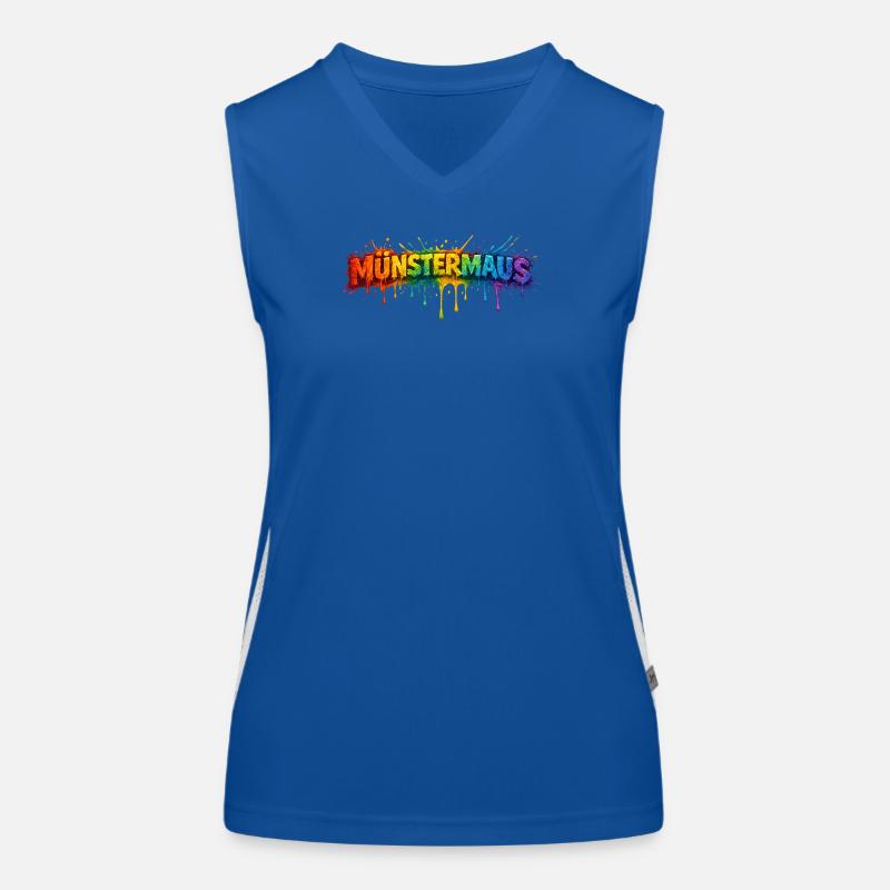 MünsterMaus Farbensplash Funktionelles Kontrast-Tank Top für Frauen