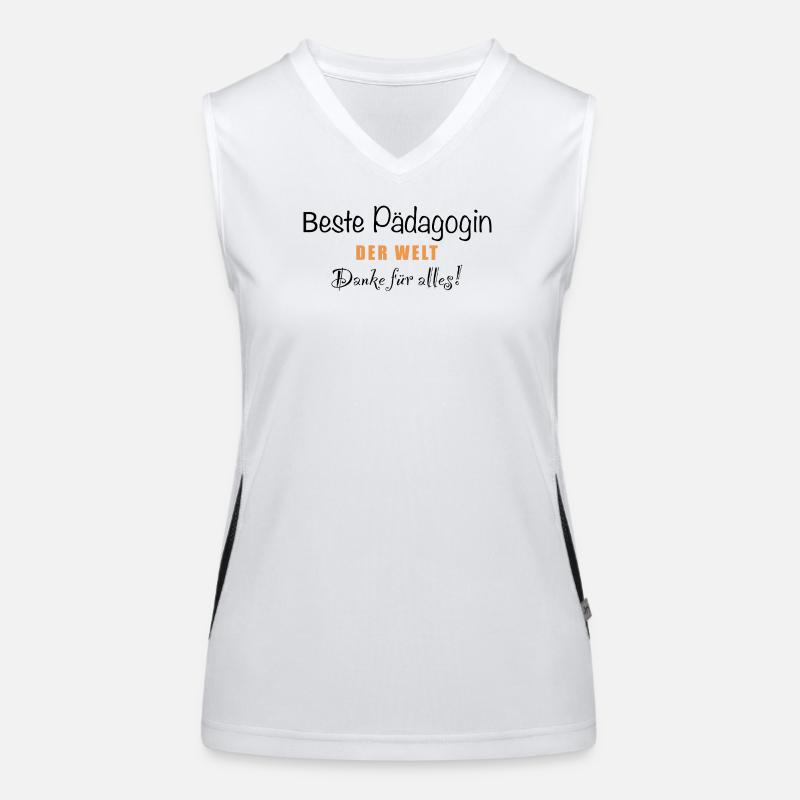 Beste Pädagogin der Welt Funktionelles Kontrast-Tank Top für Frauen