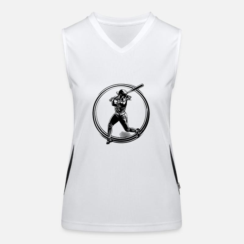 Baseball Silhouette Funktionelles Kontrast-Tank Top für Frauen