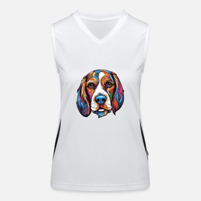 Portrait de chien beagle Débardeur respirant contrasté Femme