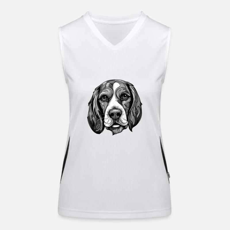 Portrait de chien beagle Débardeur respirant contrasté Femme