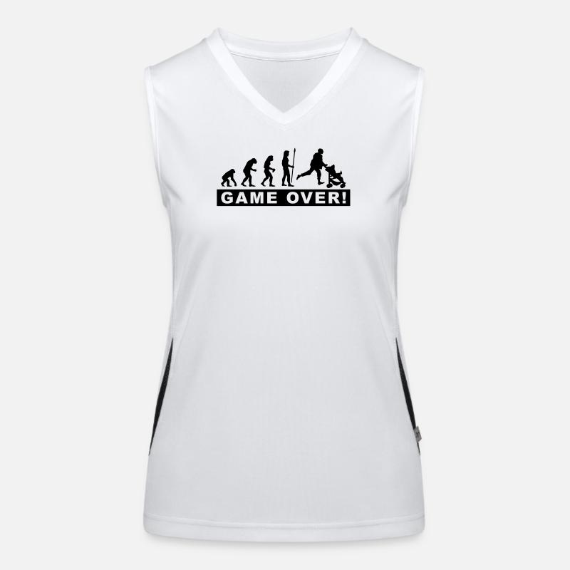 evolution_daddy - Women's Functional Contrast Tank Top - white/black
