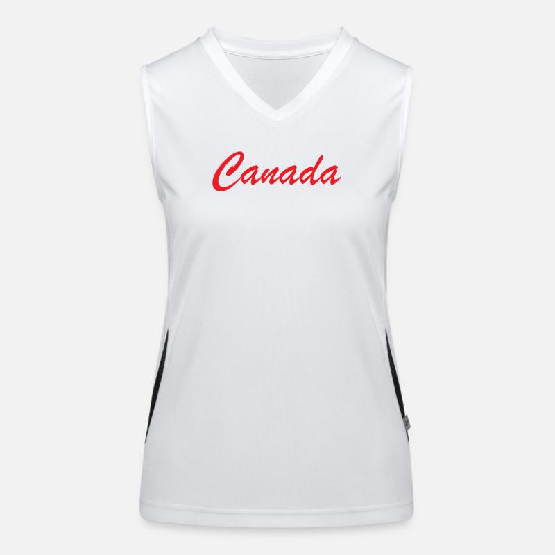 Canada Script Schriftzug Rot Funktionelles Kontrast-Tank Top für Frauen