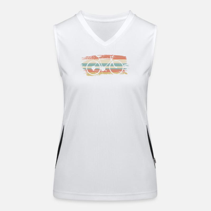 Rainbow Striped Bicycle Women's Functional Contrast Tank Top