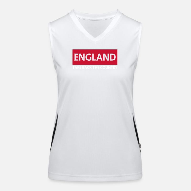 England Flag with Patriotic Text Women's Functional Contrast Tank Top