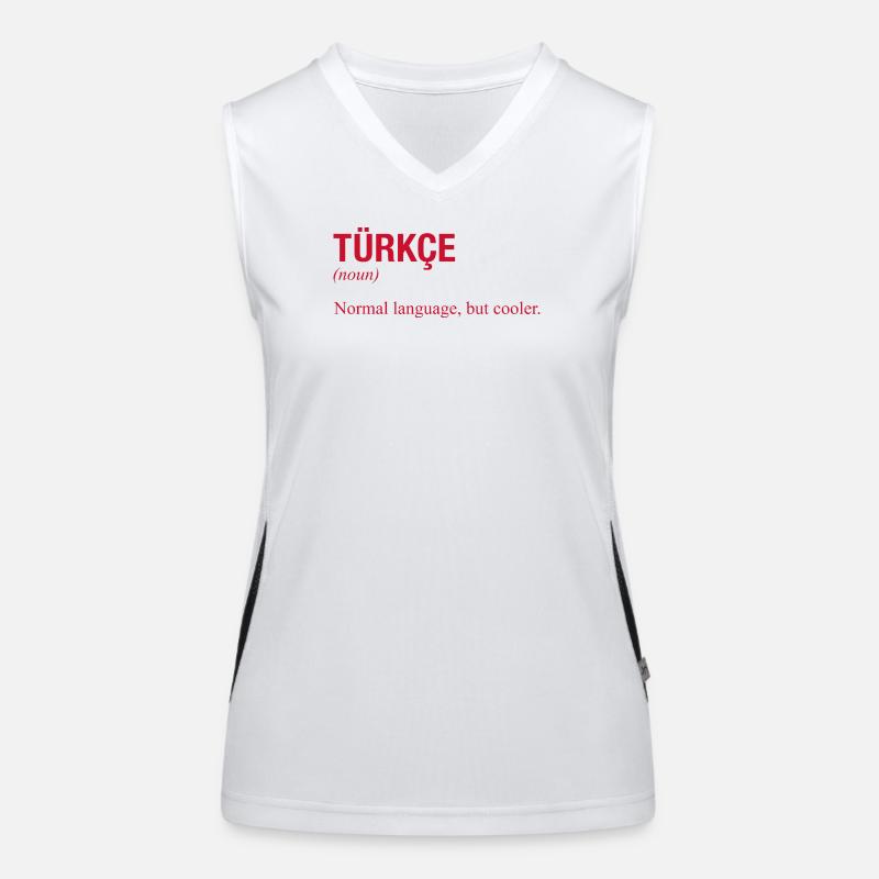 Turkish language Türkische Sprache - Women's Functional Contrast Tank Top - white/black