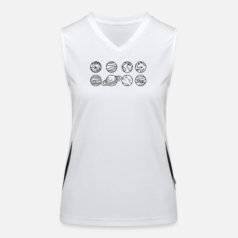 Sonnensystem Planeten – Solar System Weltraum Funktionelles Kontrast-Tank Top für Frauen