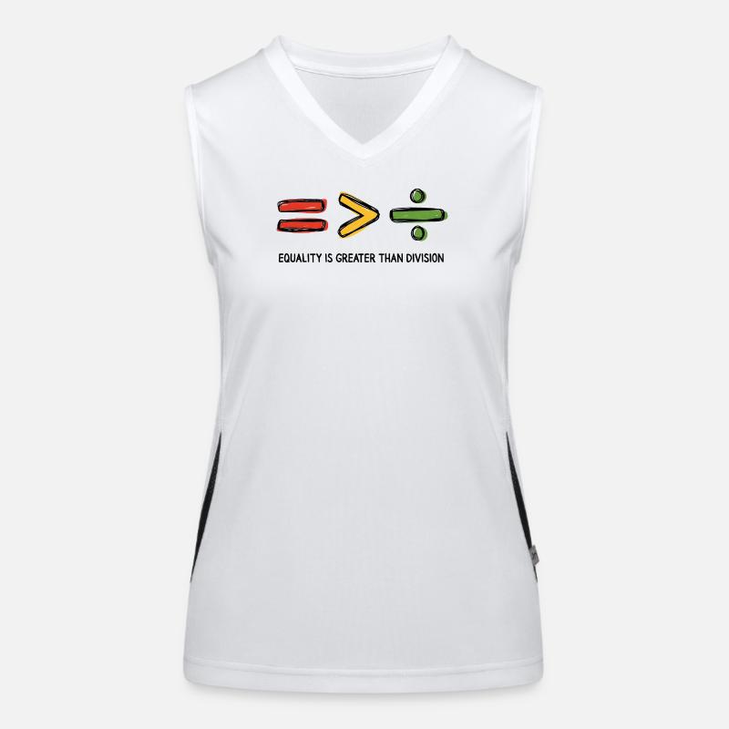 Equality is Greater Than Division Message Women's Functional Contrast Tank Top