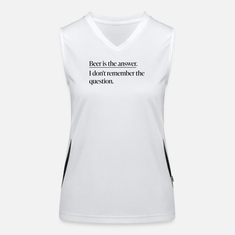 "Beer is the Answer“ Statement-Shirt Funktionelles Kontrast-Tank Top für Frauen