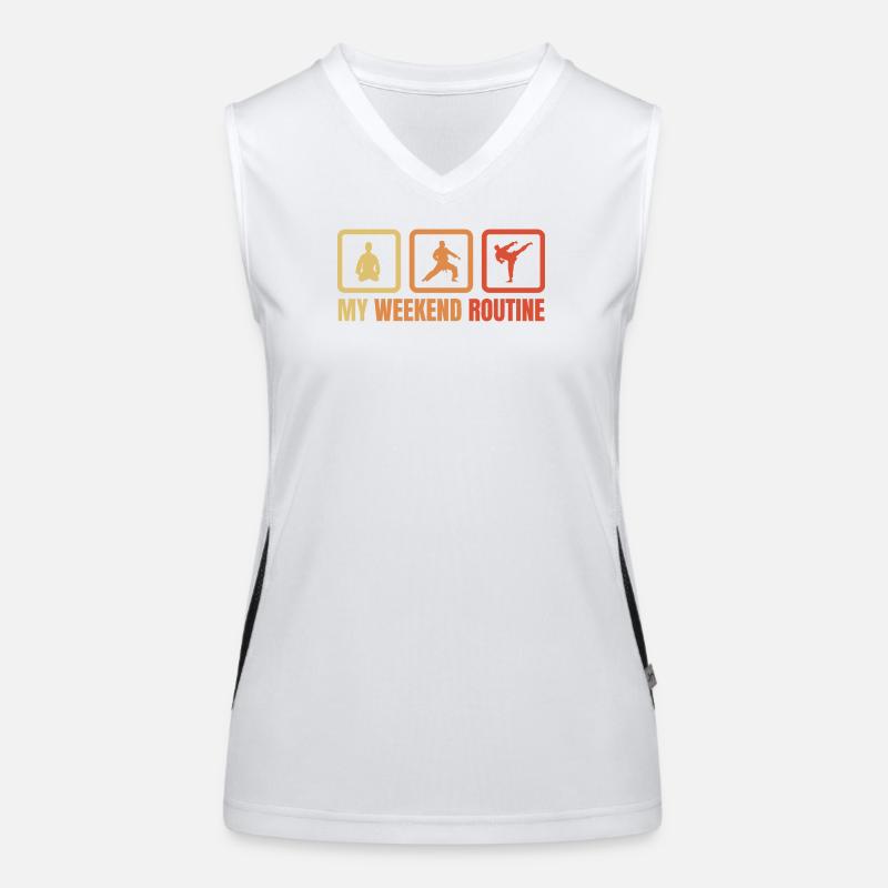 Karateka Wochenendroutine Funktionelles Kontrast-Tank Top für Frauen